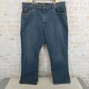 NWT Ariat Rebar M4 Low Rise DuraStretch Boot Cut Jeans Men's 42x32 Medium Wash